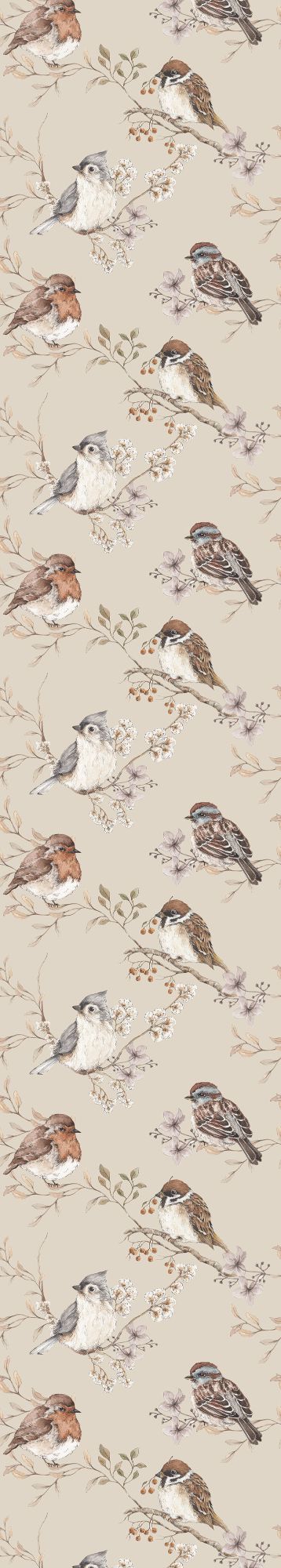 BIRDS BEIGE Wallpaper 50x280CM