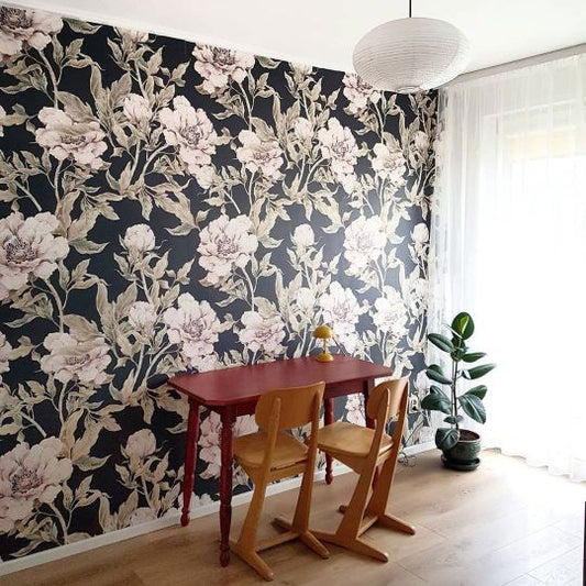 DARK Peony Wallpaper 100x280CM