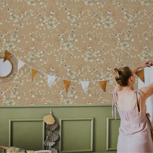 CLOVER Beige Wallpaper 100x280CM