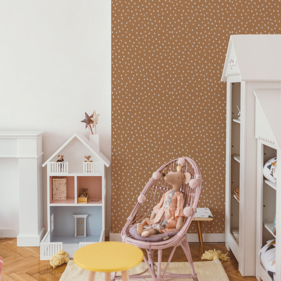 Irregular Dots Cinnamon Wallpaper 50x280CM