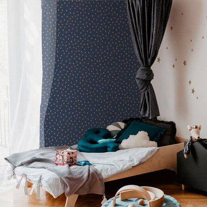 Irregular Dots on Navy Blue Wallpaper 50x280CM