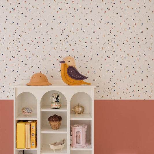 Dots - Minimini Cinnamon Blue Wallpaper 50x280CM