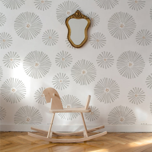 CLASSIC Graphic Flowers Light Wallpaper 100x280CM