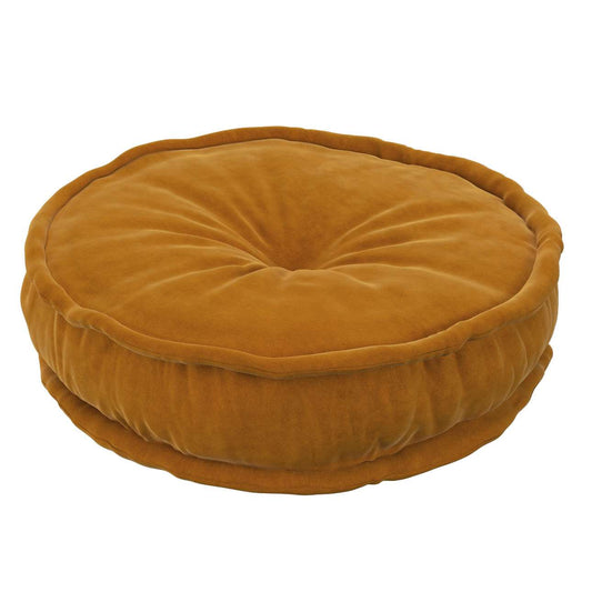 French pouf 50x13cm - Posh Velvet - mustard