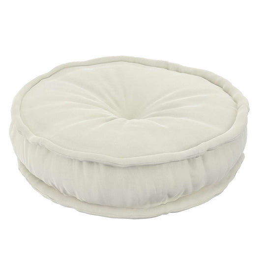 French pouf 50x13cm - Posh Velvet - creamy white