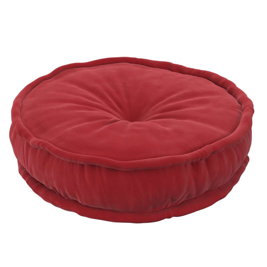 French pouf 50x13cm - Posh Velvet - cherry red