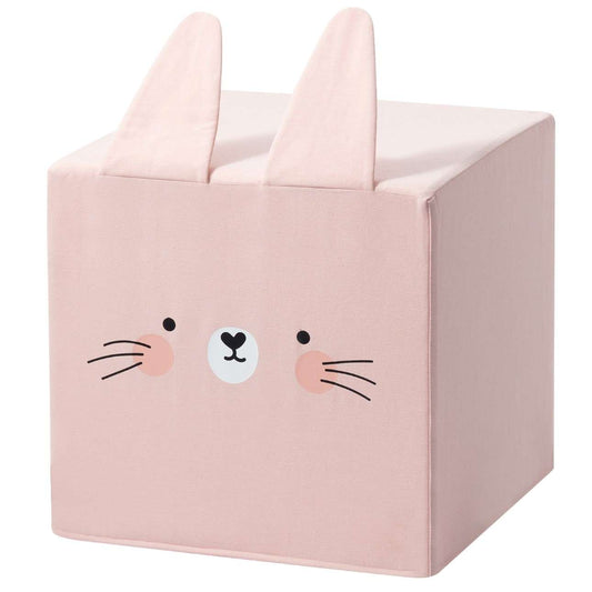 Rainbow Rabbit cube pouf - 40x40 - pink