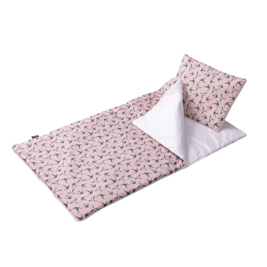 Toddler sleeping bag Pink & Swallows - 65 x 100 - pink