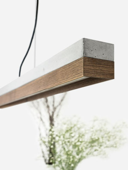 [C1] Concrete & Walnut Pendant Light 122CM