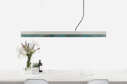 [C1] Concrete & Oxidised Copper Pendant Light 122CM