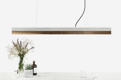 [C1] Concrete & Walnut Pendant Light 122CM