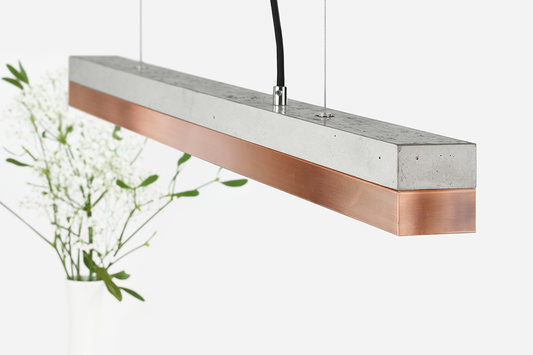 [C2] Concrete & Copper LED Small Pendant 92CM