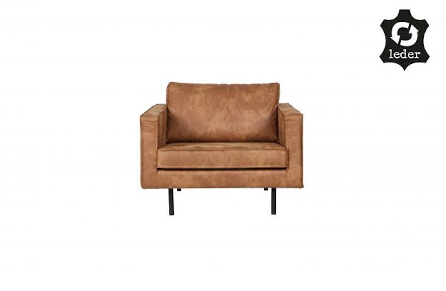 LOFT Cognac Leather Armchair 105CM, 20 - 25 Day Delivery- D40Studio